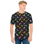 Pixel Spaceships Pattern Print Men's T-Shirt
