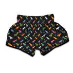 Pixel Spaceships Pattern Print Muay Thai Boxing Shorts