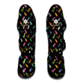 Pixel Spaceships Pattern Print Muay Thai Shin Guards