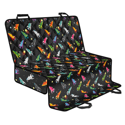 Pixel Spaceships Pattern Print Pet Car Back Seat Cover