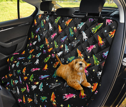Pixel Spaceships Pattern Print Pet Car Back Seat Cover