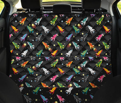 Pixel Spaceships Pattern Print Pet Car Back Seat Cover