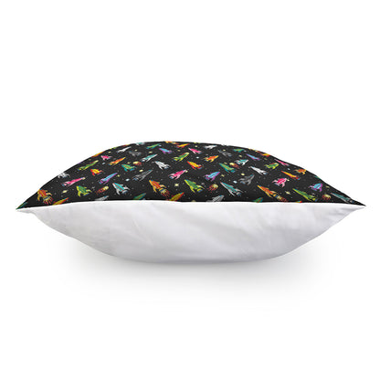 Pixel Spaceships Pattern Print Pillow Cover