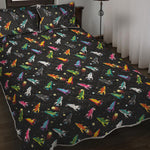 Pixel Spaceships Pattern Print Quilt Bed Set