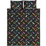 Pixel Spaceships Pattern Print Quilt Bed Set