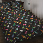 Pixel Spaceships Pattern Print Quilt Bed Set