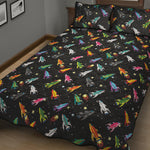Pixel Spaceships Pattern Print Quilt Bed Set