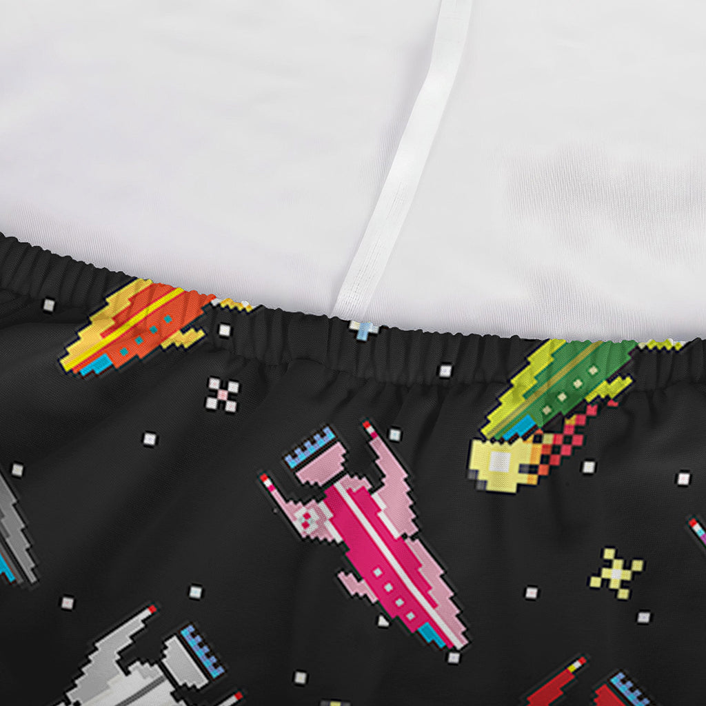 Pixel Spaceships Pattern Print Sofa Cover