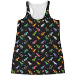 Pixel Spaceships Pattern Print Women's Racerback Tank Top
