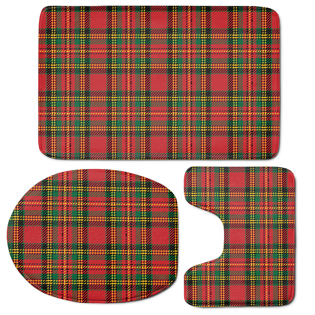 Pixel Stewart Scottish Tartan Print 3 Piece Bath Mat Set