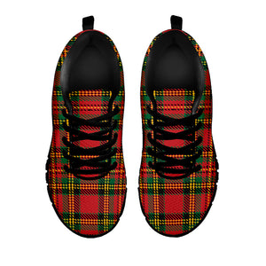 Pixel Stewart Scottish Tartan Print Black Sneakers