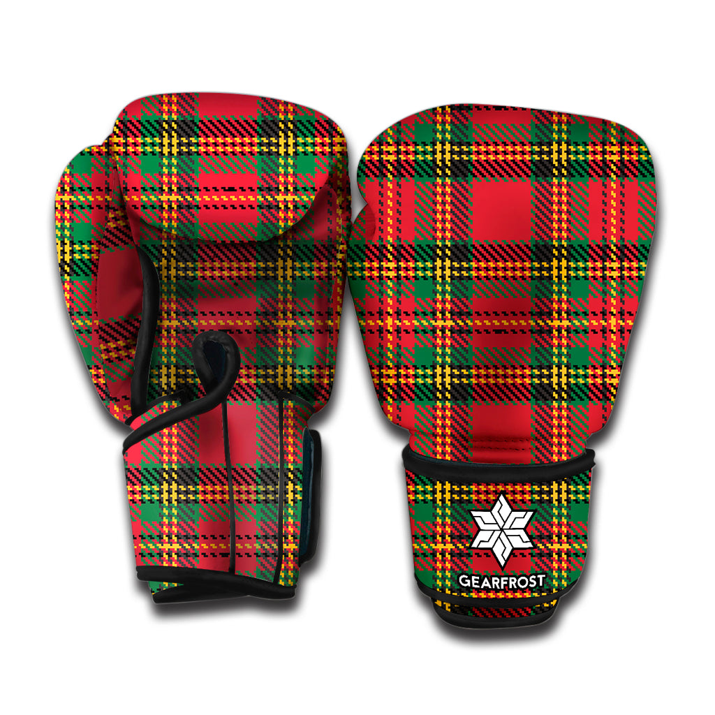 Pixel Stewart Scottish Tartan Print Boxing Gloves