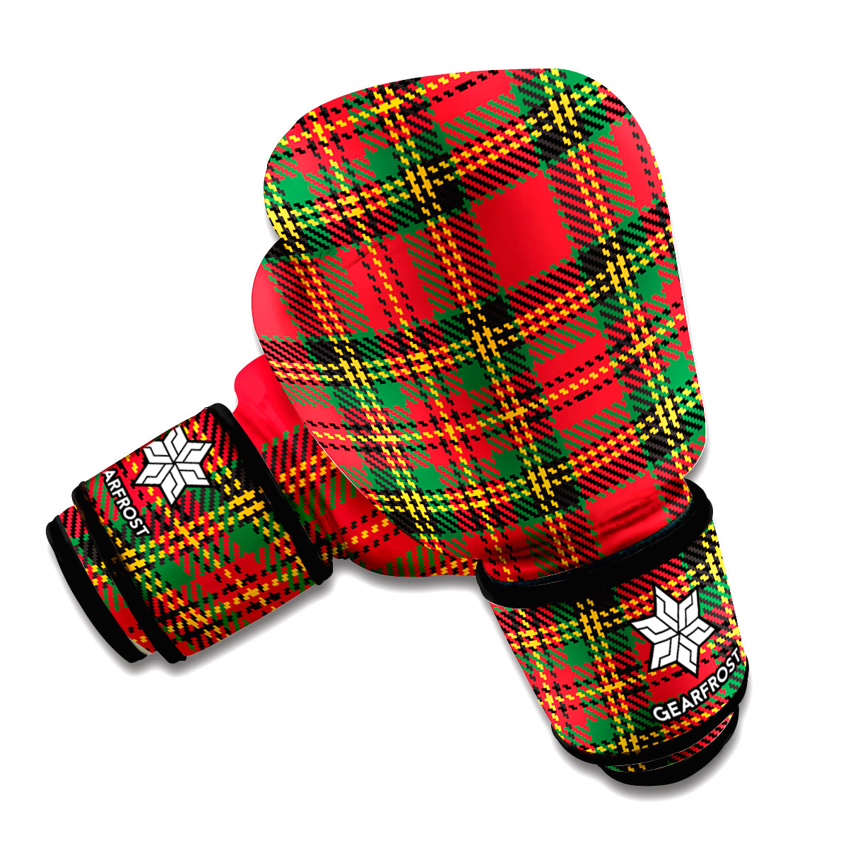 Pixel Stewart Scottish Tartan Print Boxing Gloves