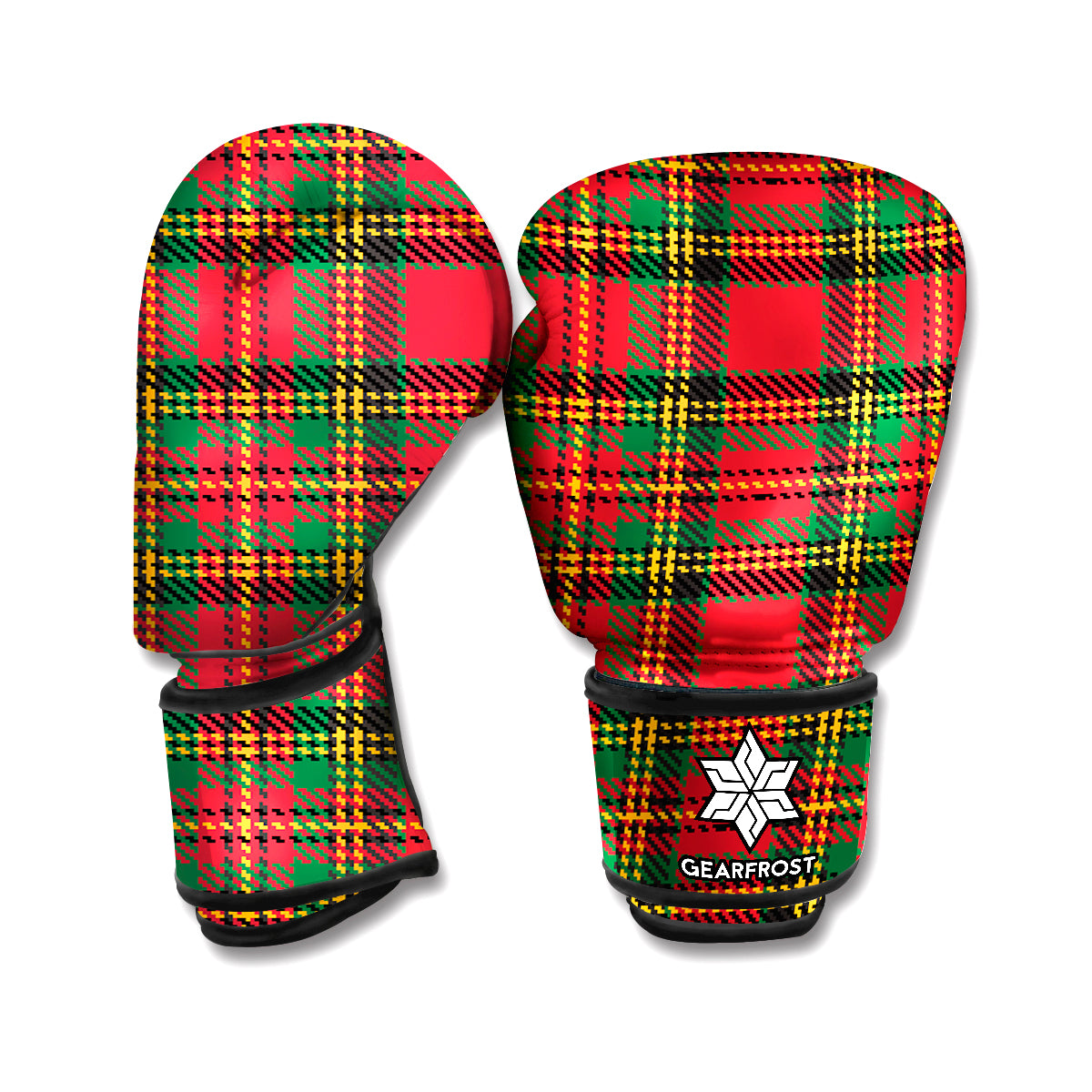 Pixel Stewart Scottish Tartan Print Boxing Gloves