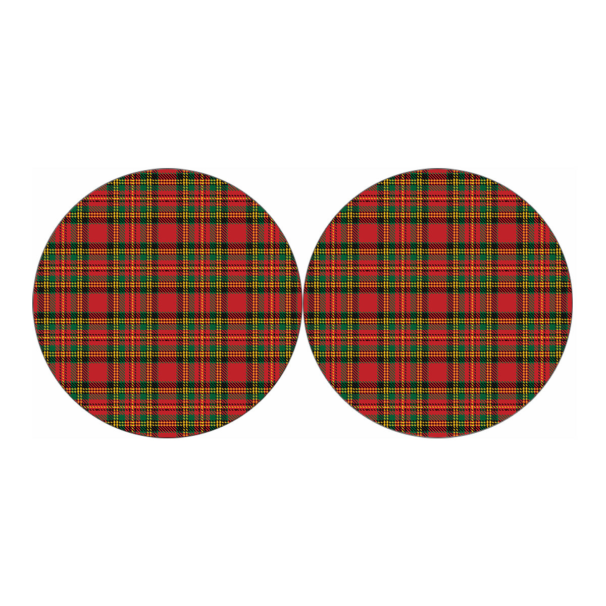 Pixel Stewart Scottish Tartan Print Car Coasters
