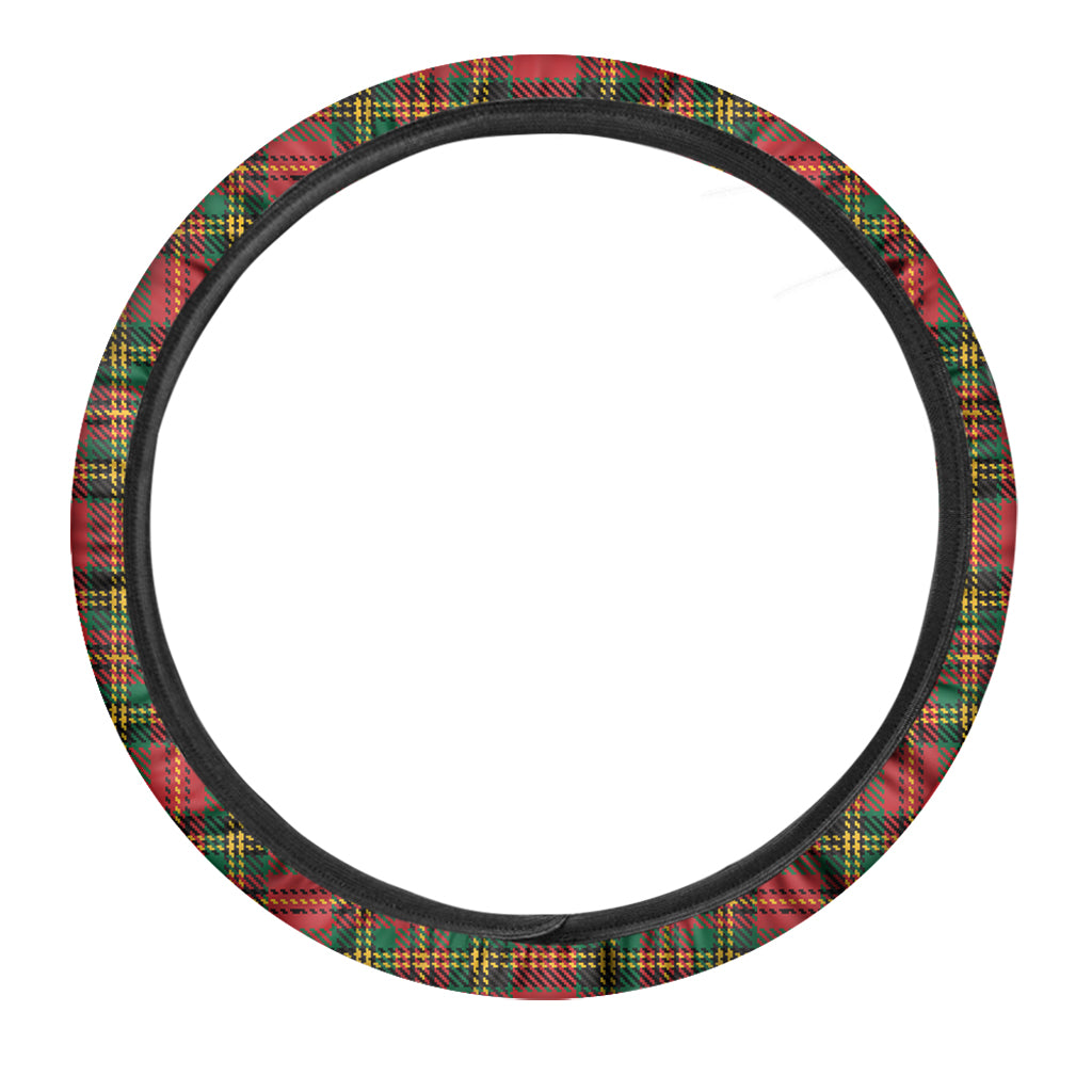 Pixel Stewart Scottish Tartan Print Car Steering Wheel Cover