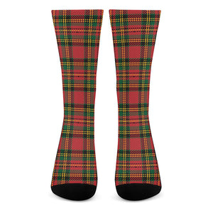 Pixel Stewart Scottish Tartan Print Crew Socks