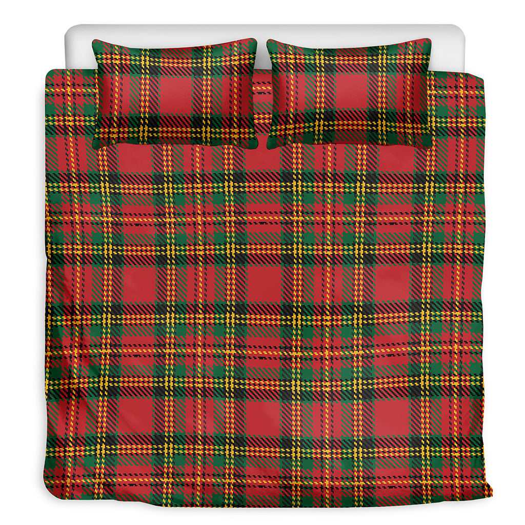 Pixel Stewart Scottish Tartan Print Duvet Cover Bedding Set