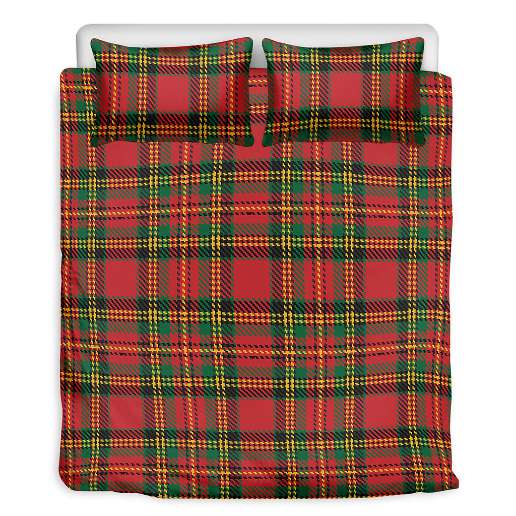Pixel Stewart Scottish Tartan Print Duvet Cover Bedding Set