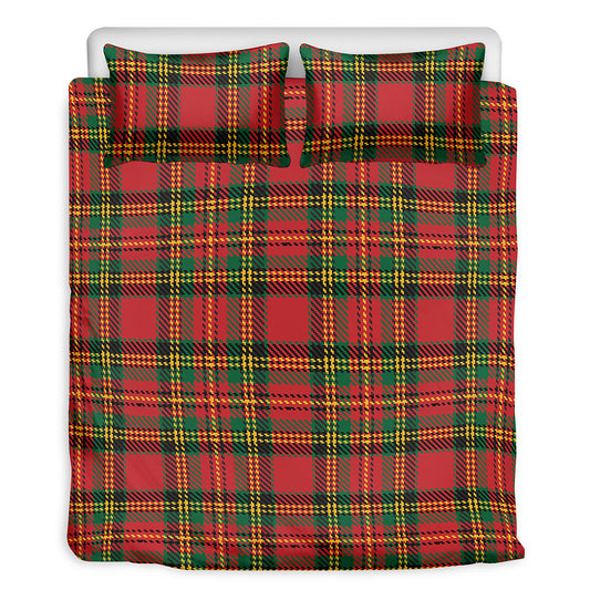 Pixel Stewart Scottish Tartan Print Duvet Cover Bedding Set