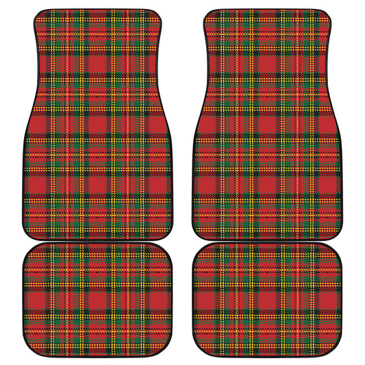 Pixel Stewart Scottish Tartan Print Front and Back Car Floor Mats