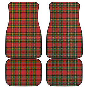 Pixel Stewart Scottish Tartan Print Front and Back Car Floor Mats