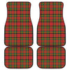 Pixel Stewart Scottish Tartan Print Front and Back Car Floor Mats