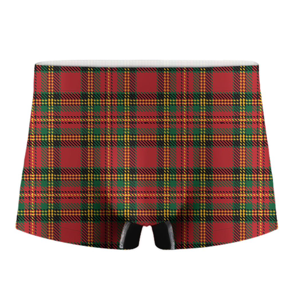 Pixel Stewart Scottish Tartan Print Men's Boxer Briefs