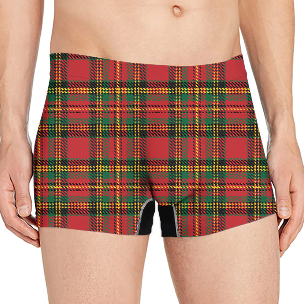 Pixel Stewart Scottish Tartan Print Men's Boxer Briefs