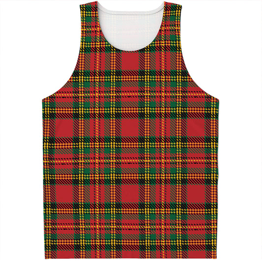 Pixel Stewart Scottish Tartan Print Men's Tank Top