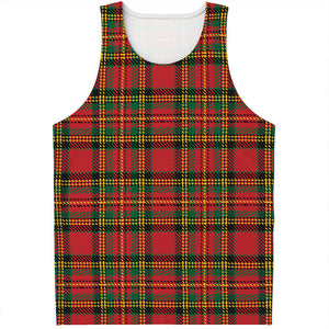 Pixel Stewart Scottish Tartan Print Men's Tank Top