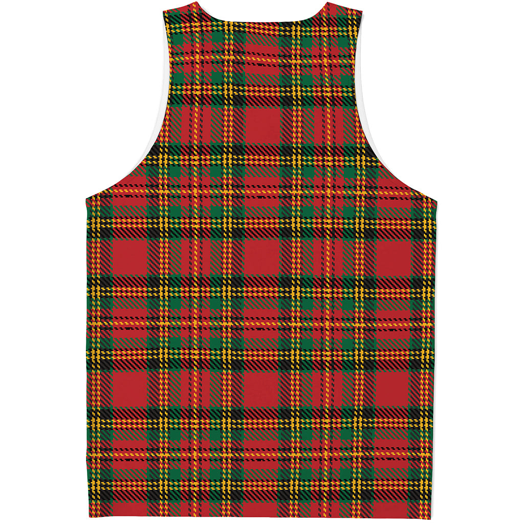 Pixel Stewart Scottish Tartan Print Men's Tank Top