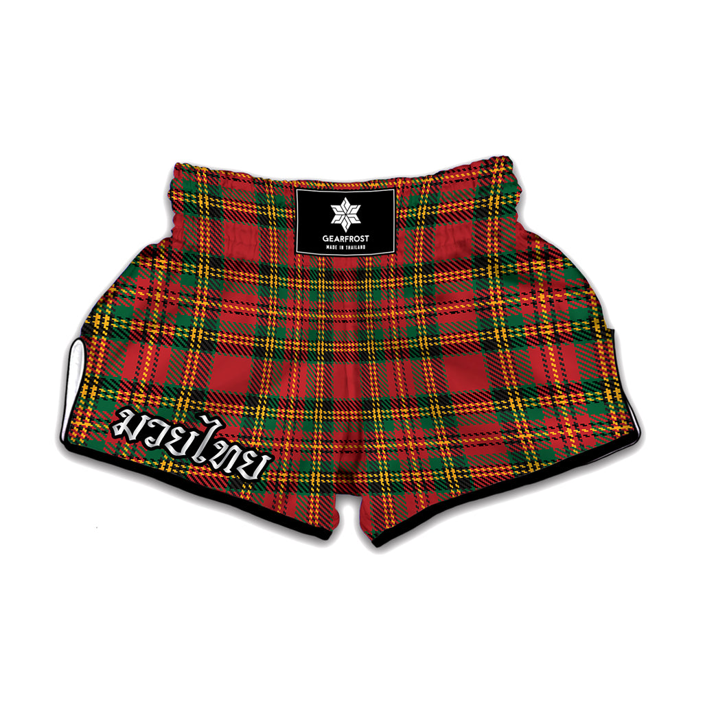 Pixel Stewart Scottish Tartan Print Muay Thai Boxing Shorts