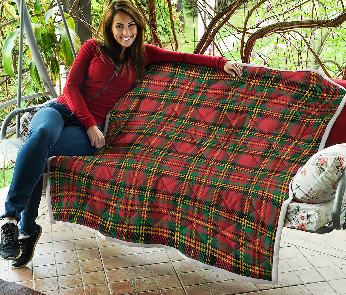 Pixel Stewart Scottish Tartan Print Quilt