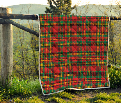 Pixel Stewart Scottish Tartan Print Quilt