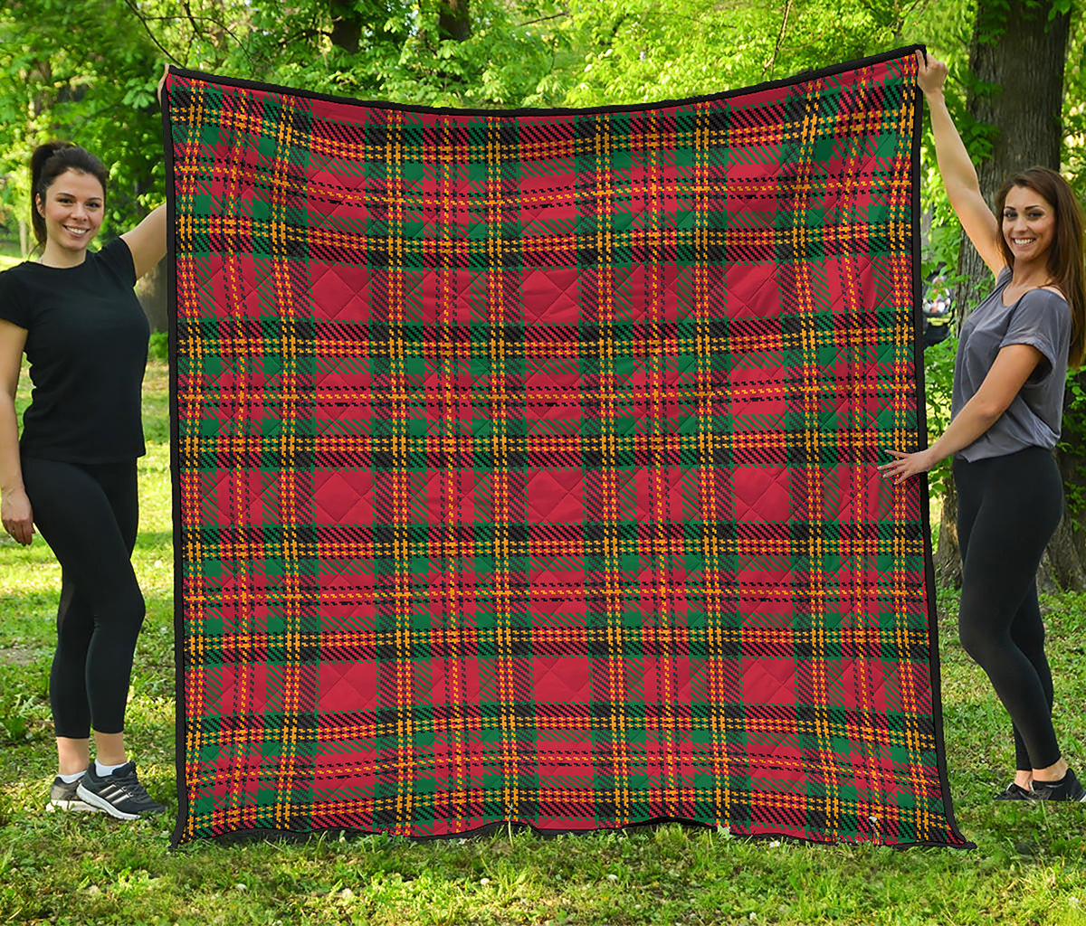 Pixel Stewart Scottish Tartan Print Quilt