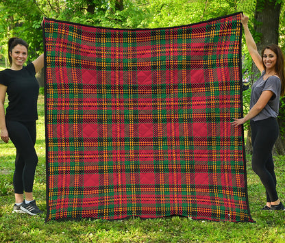 Pixel Stewart Scottish Tartan Print Quilt