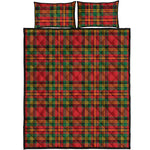 Pixel Stewart Scottish Tartan Print Quilt Bed Set