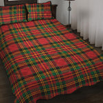Pixel Stewart Scottish Tartan Print Quilt Bed Set