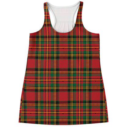 Pixel Stewart Scottish Tartan Print Women's Racerback Tank Top