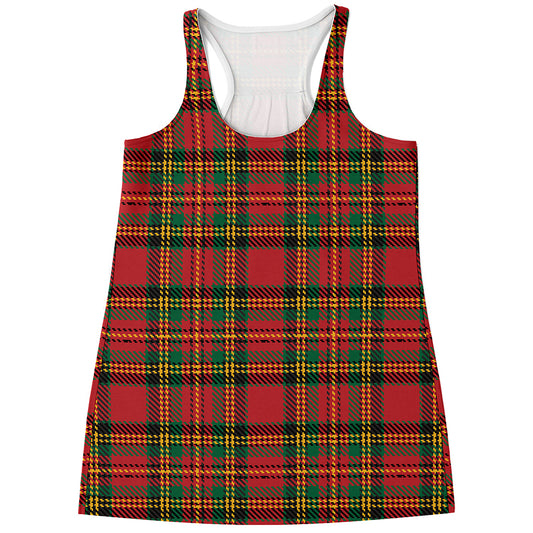 Pixel Stewart Scottish Tartan Print Women's Racerback Tank Top