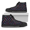 Pixel UFO Aliens Pattern Print Black High Top Shoes