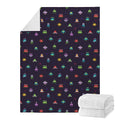 Pixel UFO Aliens Pattern Print Blanket