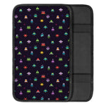 Pixel UFO Aliens Pattern Print Car Center Console Cover