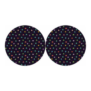 Pixel UFO Aliens Pattern Print Car Coasters