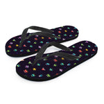 Pixel UFO Aliens Pattern Print Flip Flops