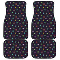 Pixel UFO Aliens Pattern Print Front and Back Car Floor Mats