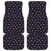 Pixel UFO Aliens Pattern Print Front and Back Car Floor Mats