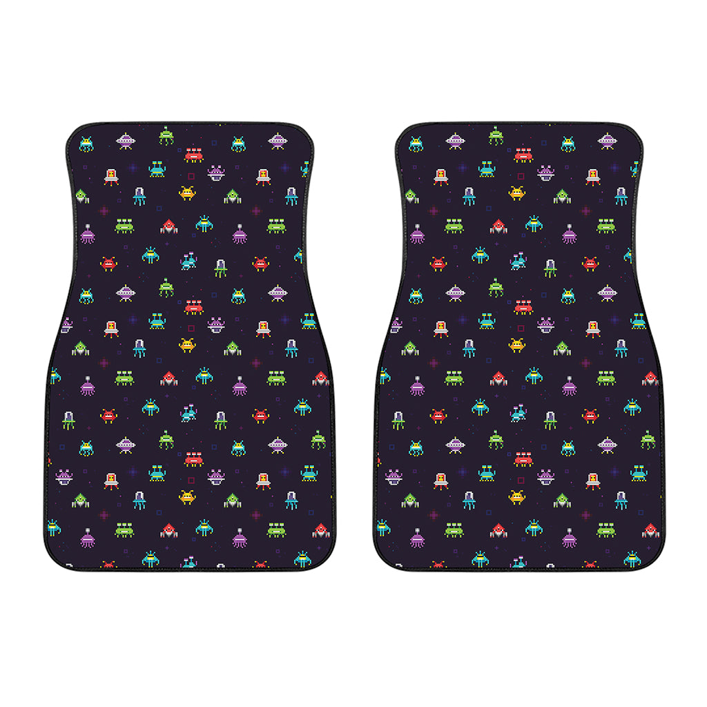 Pixel UFO Aliens Pattern Print Front Car Floor Mats