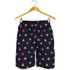 Pixel UFO Aliens Pattern Print Men's Shorts